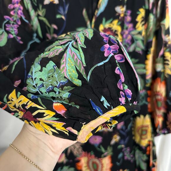 Banjanan Peony Long Sleeve Dress In Mid-summer Bumble Black Small - Picture 9 of 10